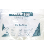 Pacer 100 Powder Free Vinyl Gloves, Long Cuff