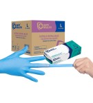 Safe Health Nitrile Exam Disposable Gloves-Blue