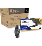 Safe Health NITRO-V Nitrile-Vinyl Synthetic Dispoable Gloves-Black
